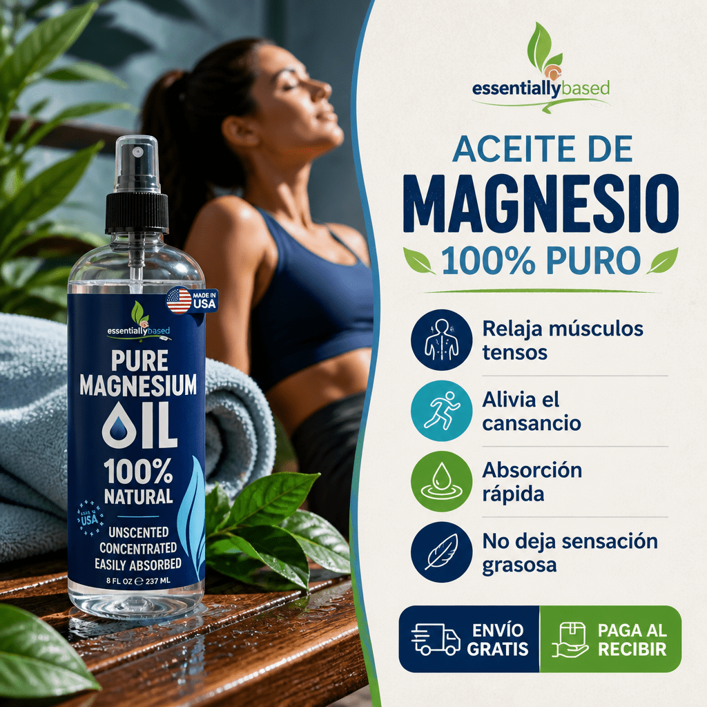 ACEITE DE MAGNESIO 100% PURO – Spray 237ml • Relaja Músculos, Mejora el Sueño y Alivia el Cansancio