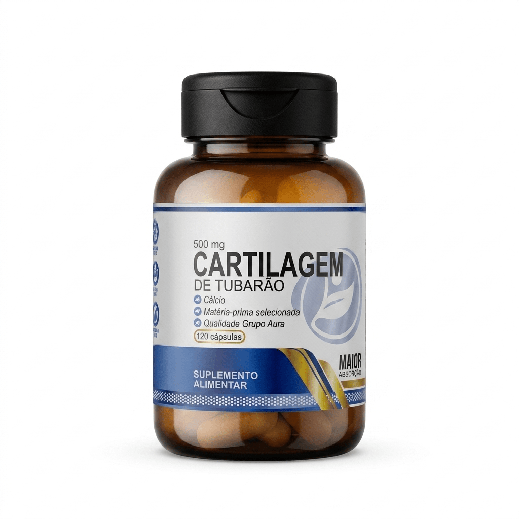 Cartílago de Tiburón Natural Aura 500mg - 120 Cápsulas | Suplemento para Huesos y Articulaciones