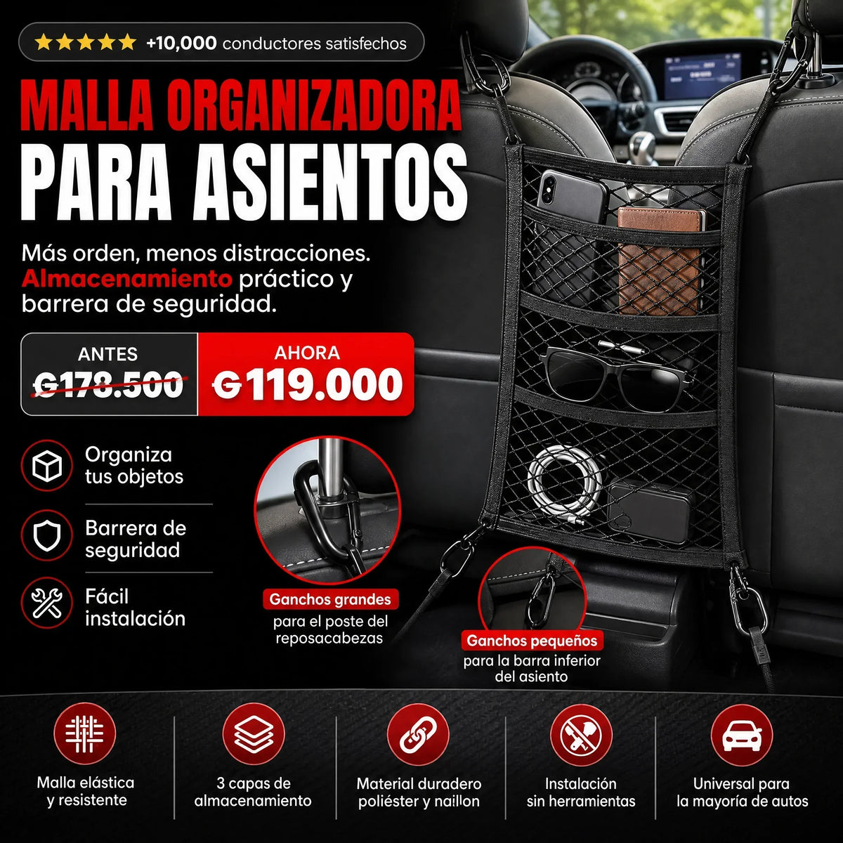 Malla Organizadora para Asientos