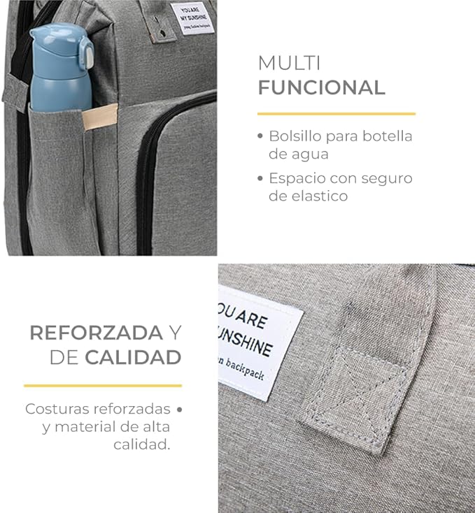 Mochila Pañalera 3 en 1: Mochila, Cuna y Cambiador