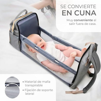 Mochila Pañalera 3 en 1: Mochila, Cuna y Cambiador