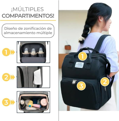 Mochila Pañalera 3 en 1: Mochila, Cuna y Cambiador