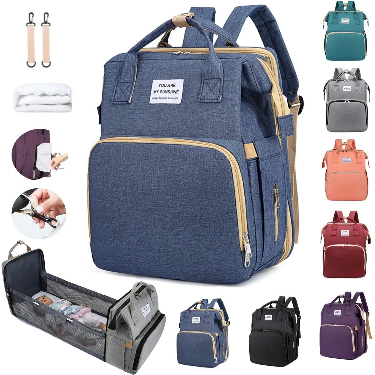 Mochila Pañalera 3 en 1: Mochila, Cuna y Cambiador