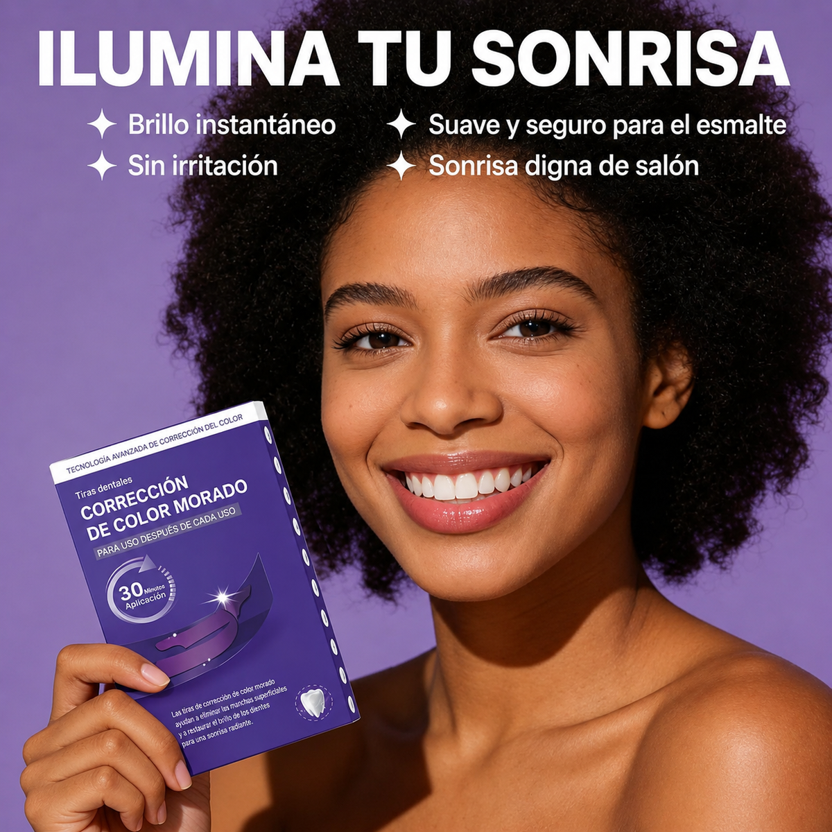 Purple Whitening Strips – Tiras Blanqueadoras con Tecnología PAP+
