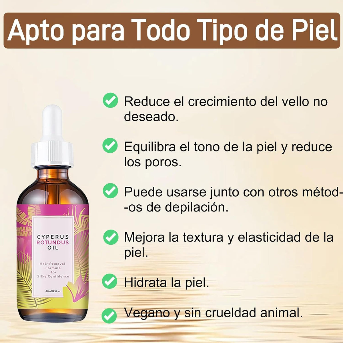 Aceite de Cyperus Rotundus 30g – Inhibidor de Vello Natural