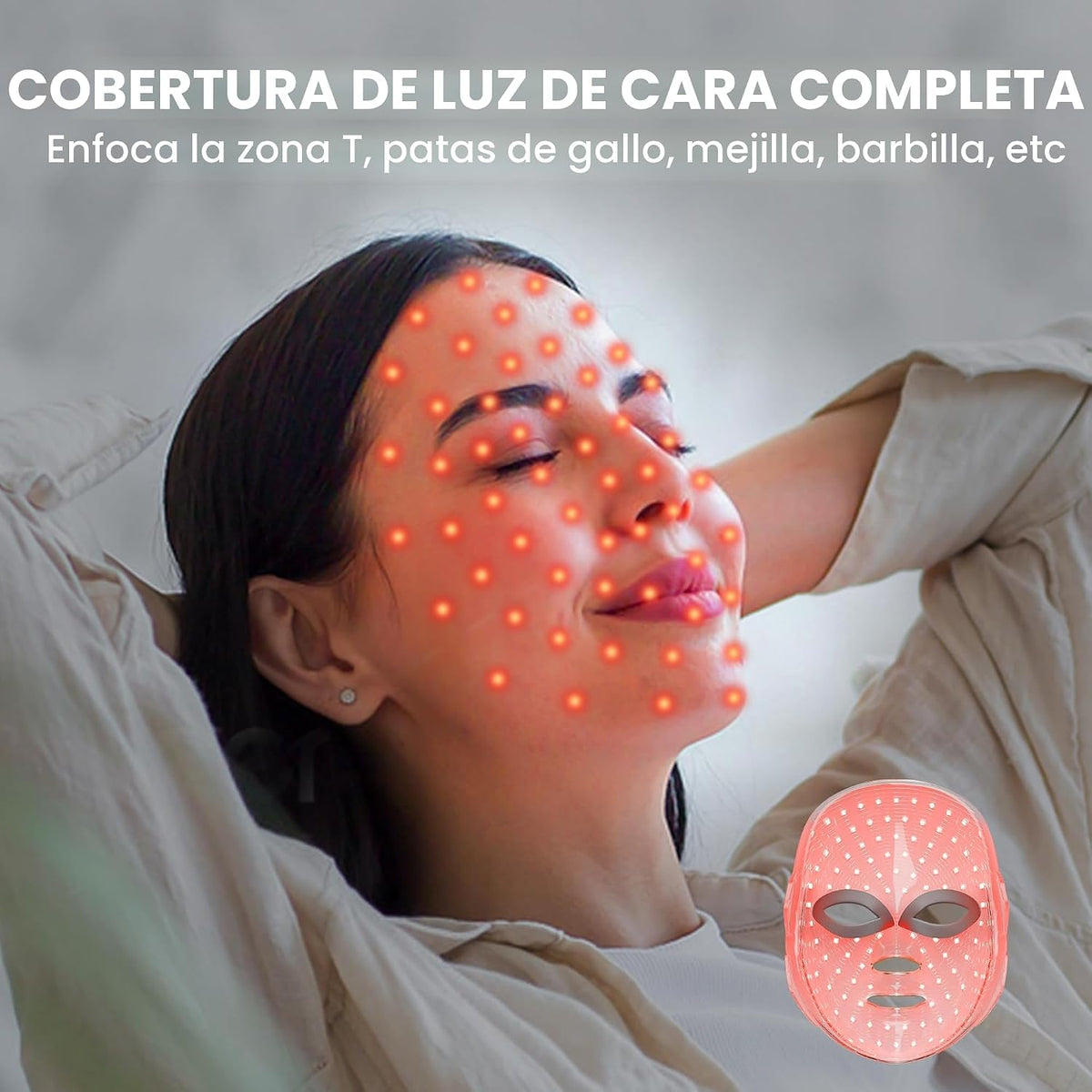 Mascara de Belleza Facial LED de 7 luces