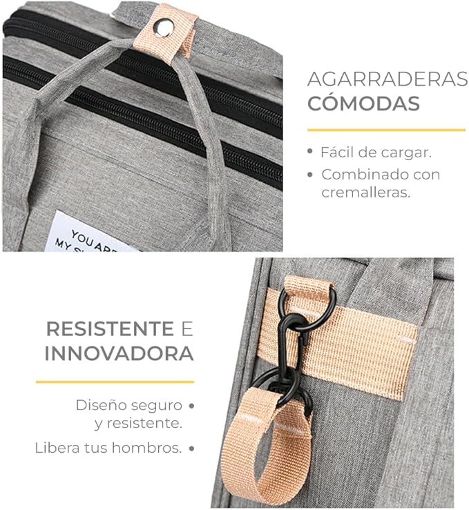 Mochila Pañalera 3 en 1: Mochila, Cuna y Cambiador