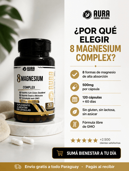 8 Magnesium Complex AURA (120 Cápsulas)