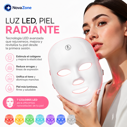 Mascara de Belleza Facial LED de 7 luces