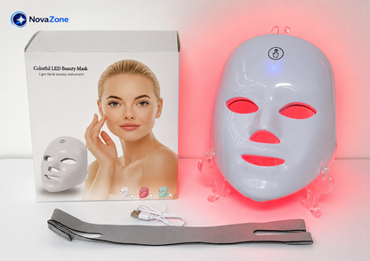 Mascara de Belleza Facial LED de 7 luces