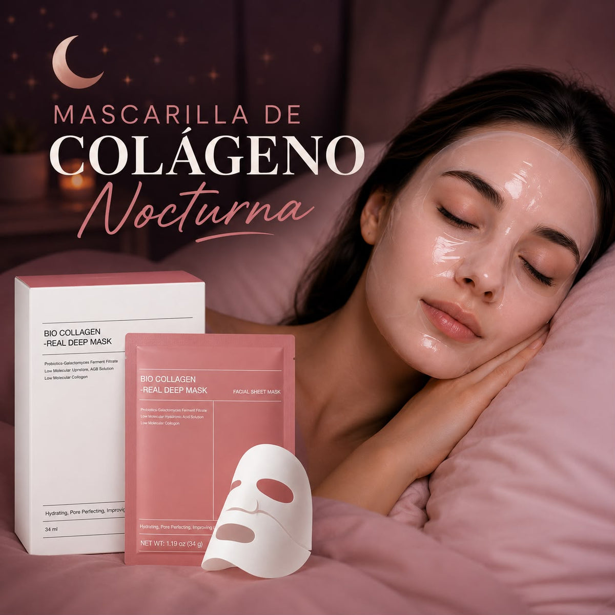Pack de 5 Máscaras Rejuvenecedoras de Bio-colágeno