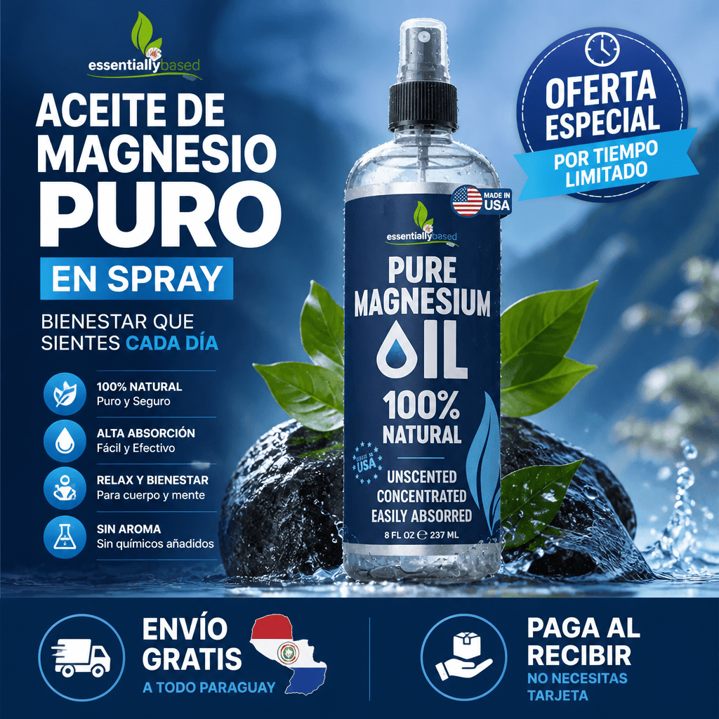 ACEITE DE MAGNESIO 100% PURO – Spray 237ml • Relaja Músculos, Mejora el Sueño y Alivia el Cansancio
