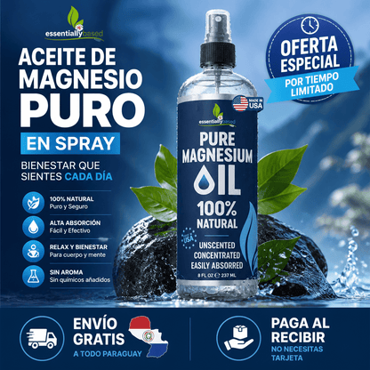 ACEITE DE MAGNESIO 100% PURO – Spray 237ml • Relaja Músculos, Mejora el Sueño y Alivia el Cansancio