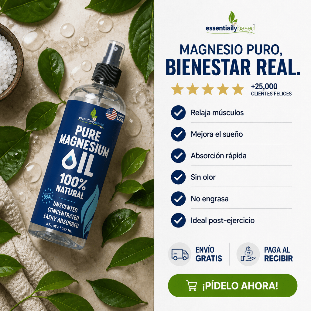 ACEITE DE MAGNESIO 100% PURO – Spray 237ml • Relaja Músculos, Mejora el Sueño y Alivia el Cansancio