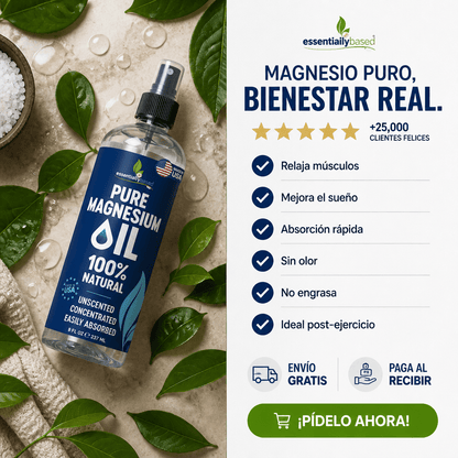 ACEITE DE MAGNESIO 100% PURO – Spray 237ml • Relaja Músculos, Mejora el Sueño y Alivia el Cansancio