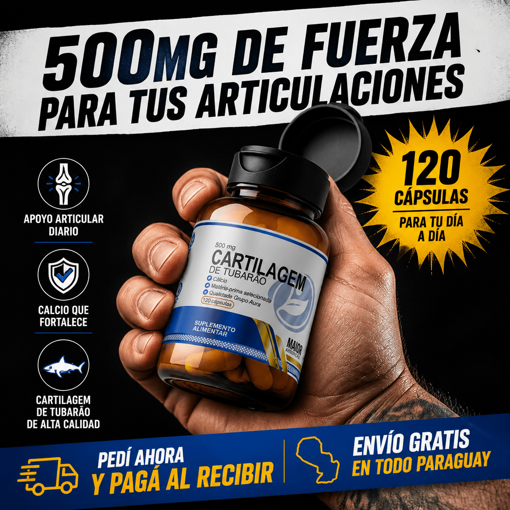 Cartílago de Tiburón Natural Aura 500mg - 120 Cápsulas | Suplemento para Huesos y Articulaciones