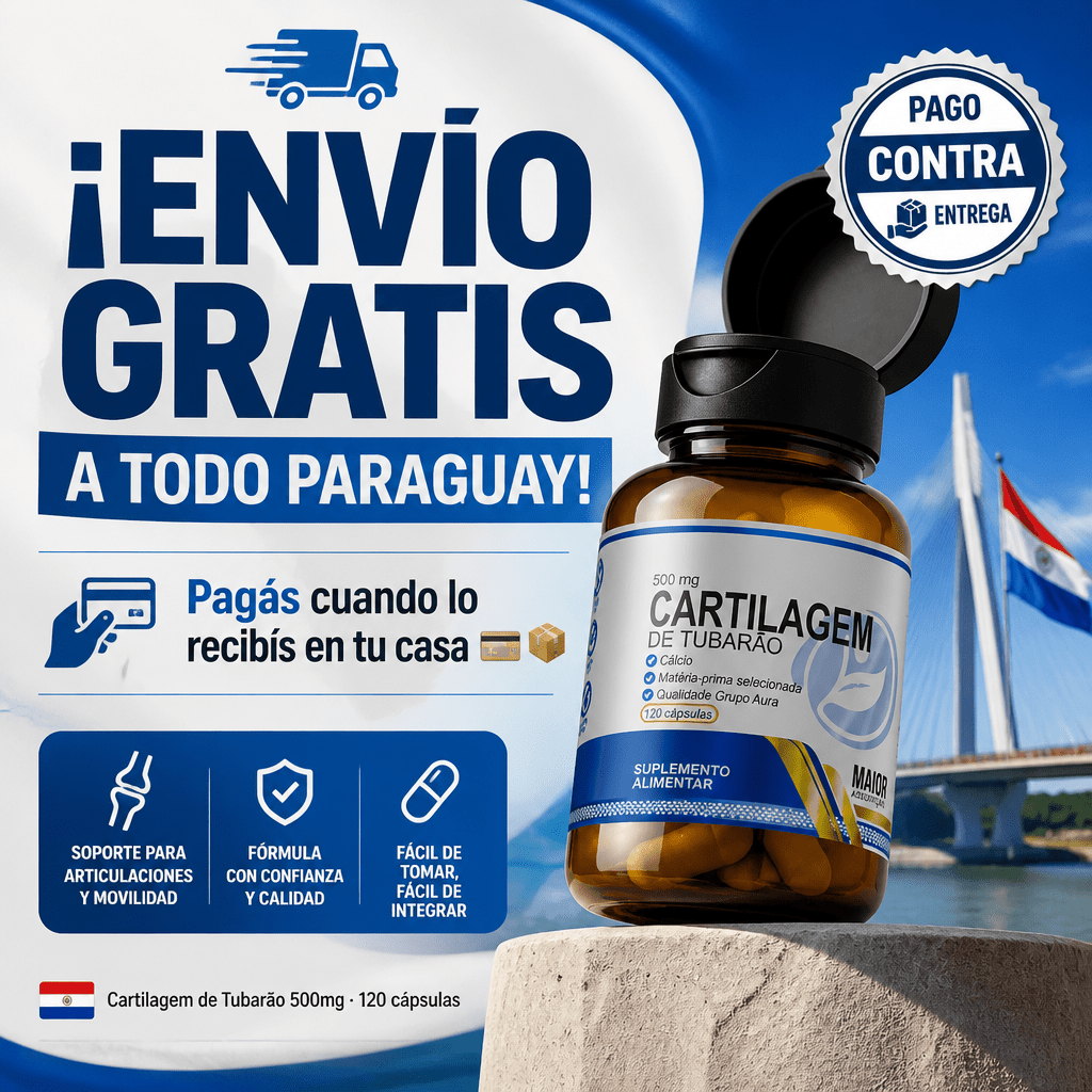 Cartílago de Tiburón Natural Aura 500mg - 120 Cápsulas | Suplemento para Huesos y Articulaciones