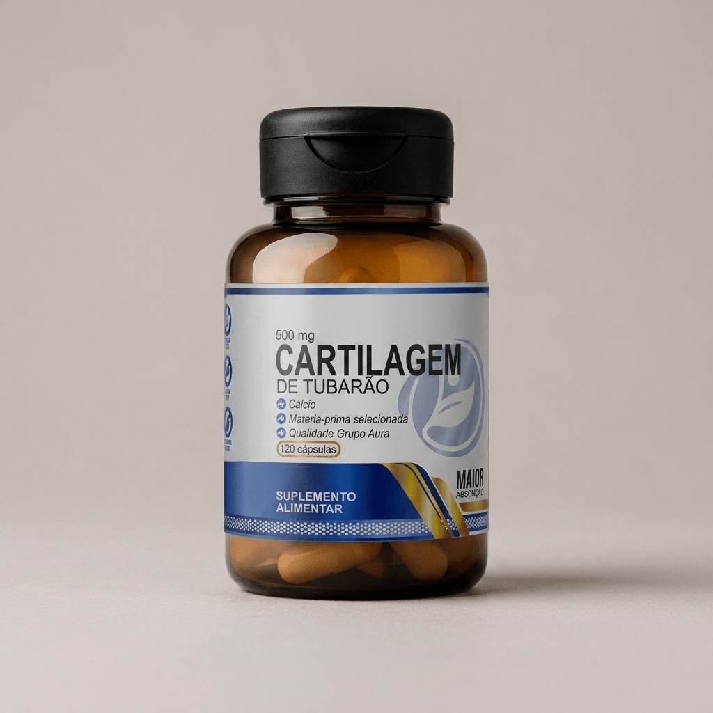 Cartílago de Tiburón Natural Aura 500mg - 120 Cápsulas | Suplemento para Huesos y Articulaciones
