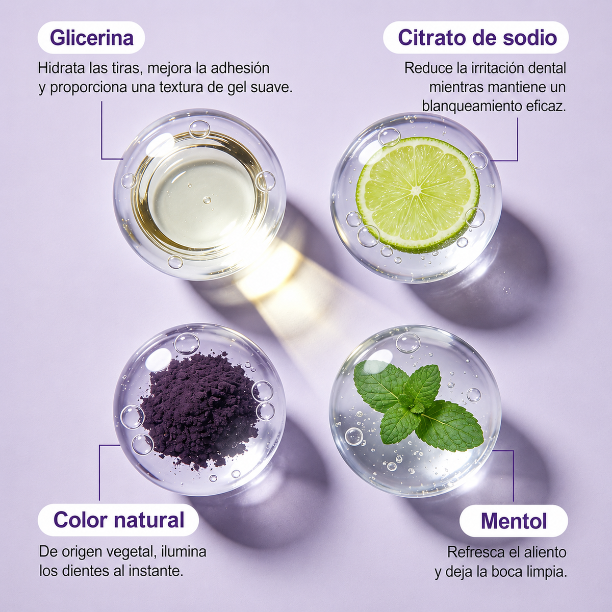 Purple Whitening Strips – Tiras Blanqueadoras con Tecnología PAP+