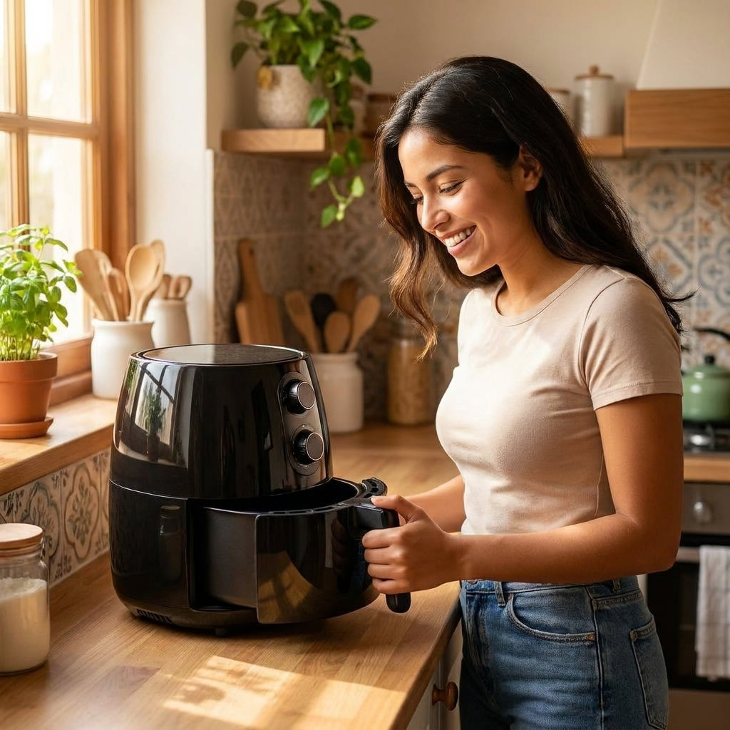 Tu air fryer lista para el próximo uso.